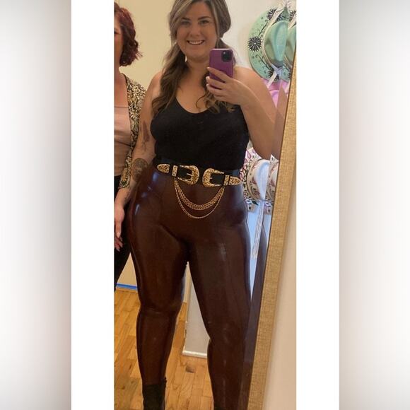 NEW SPANX red latex leggings XL TALL - Picture 8 of 8